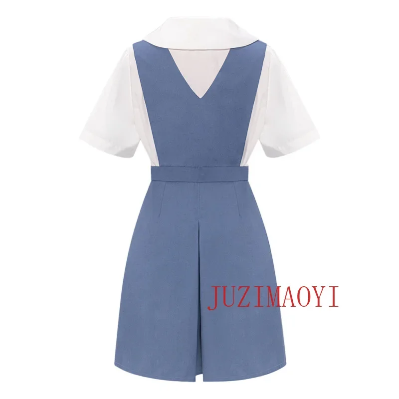 Rei Ayanami Cosplay Costume Asuka Langley Soryu Cosplay  Women School Uniform Dresses Wig Hair Clips Halloween Loli Clothing