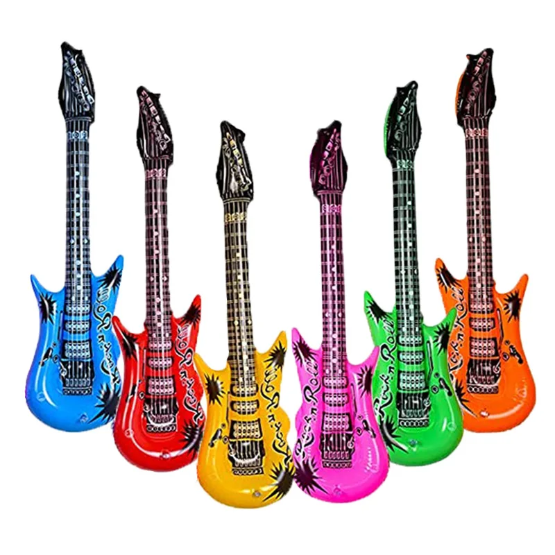 1pc Random Color Inflatable Guitar Rock Star Guitar Toy Ballons Carnival Birthday Party Decorations