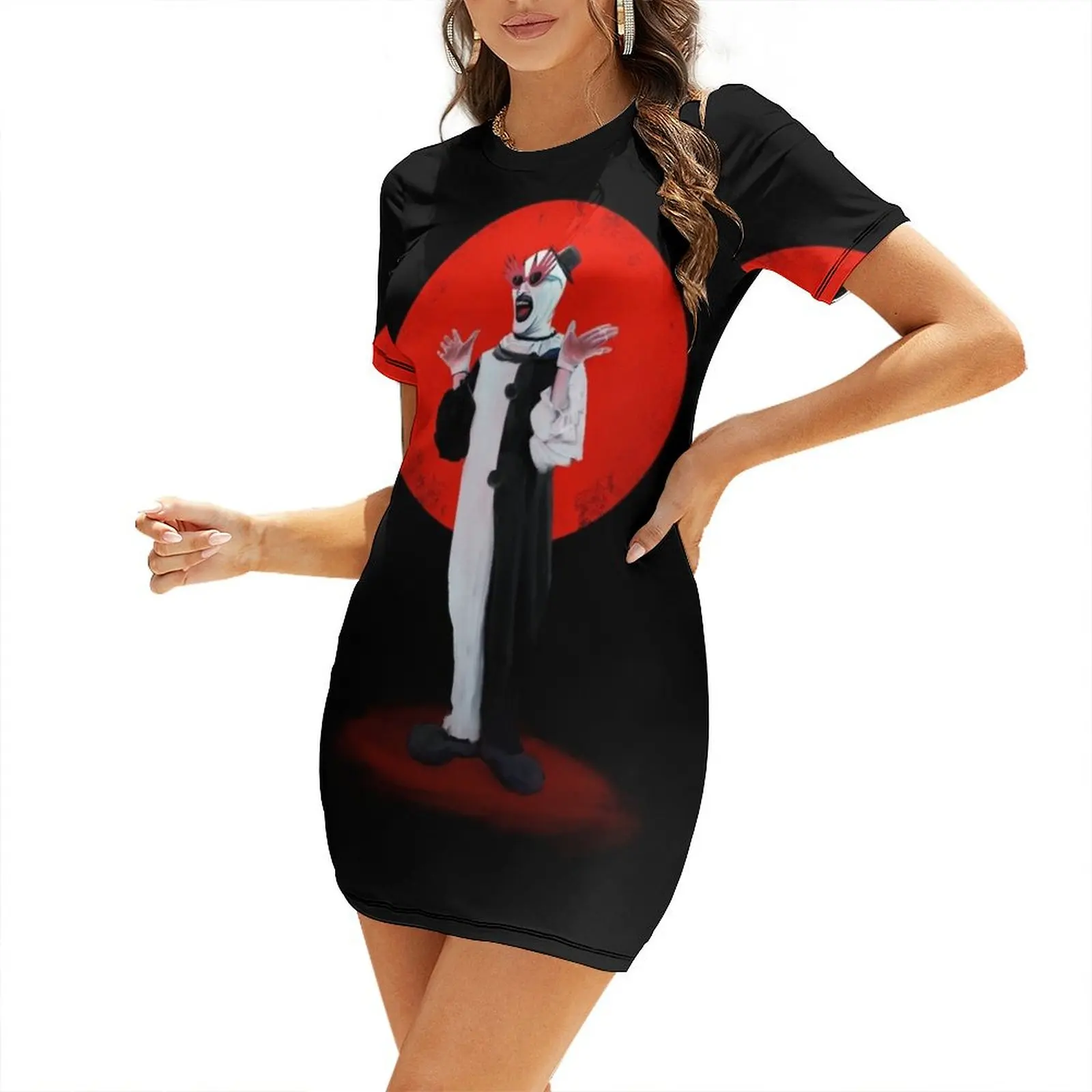 

Art the Clown the creepy happy for u Short-Sleeved Dress Womens dresses african dresses for woman womens dress Dress