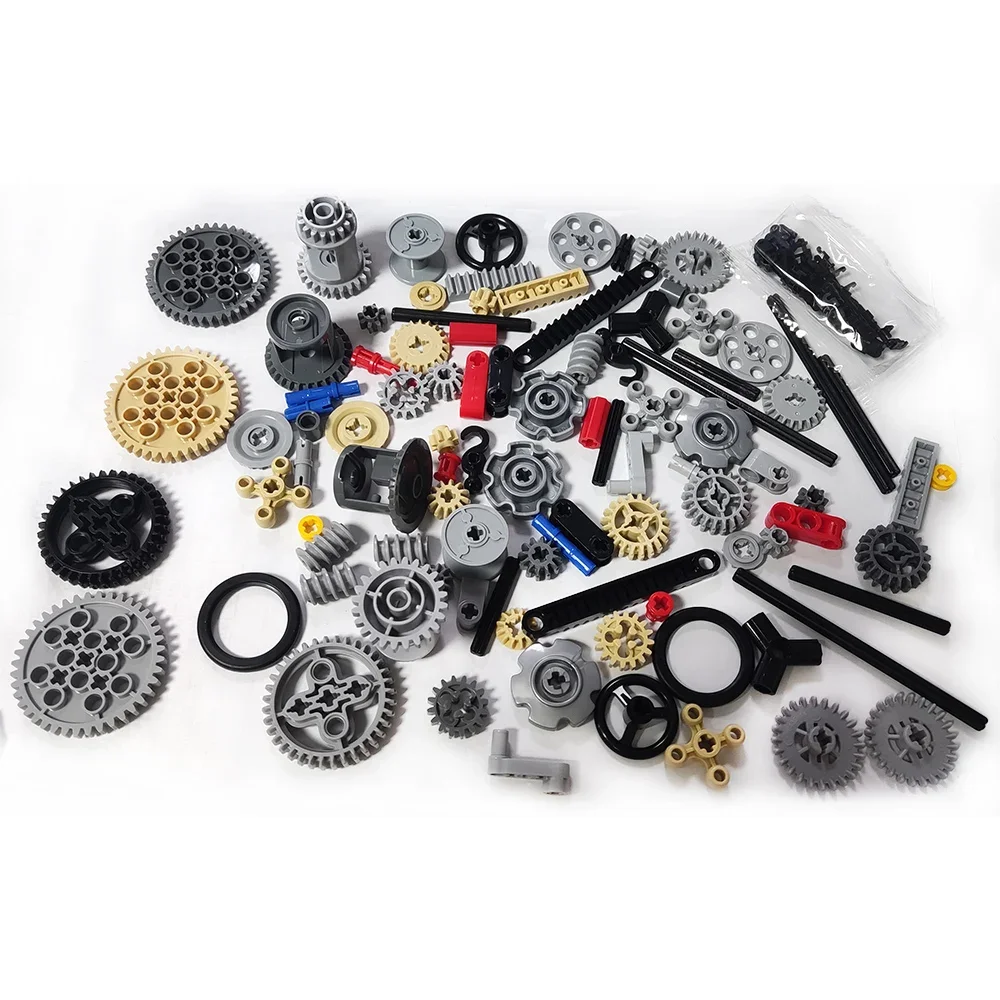 116PCS Getriebewelle Set MOC Technologie Blöcke Teile 9686 Multi-stil Zahnräder Welle Kreuz Achse Mischen Groß Ziegel Spielzeug Zubehör – Detail 2