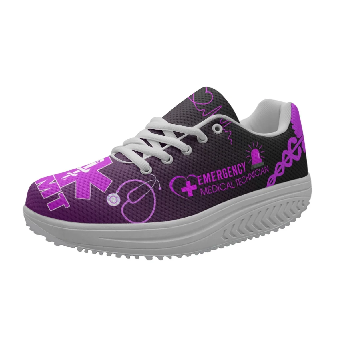 

EMT EMS Paramedics Nurse Angel Wings Pattern Ladies Spring Autumn Walking Shoe Brand Design Lace Up Sneakers Zapatillas de Mujer