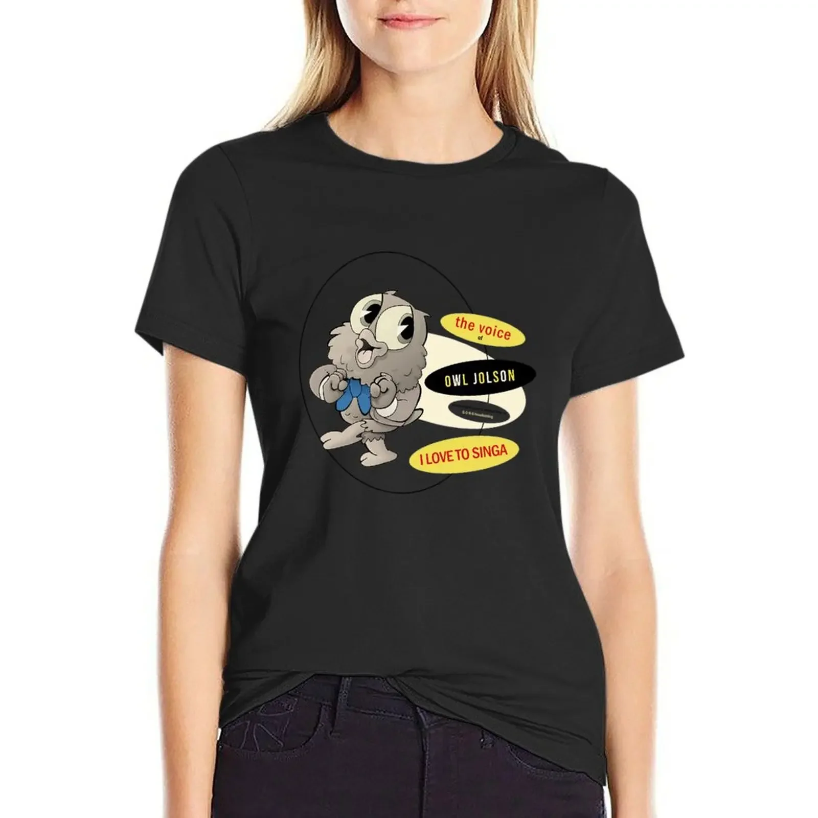 Owl Jolson: I Love to Singa T-Shirt graphics anime clothes summer blouses woman 2024