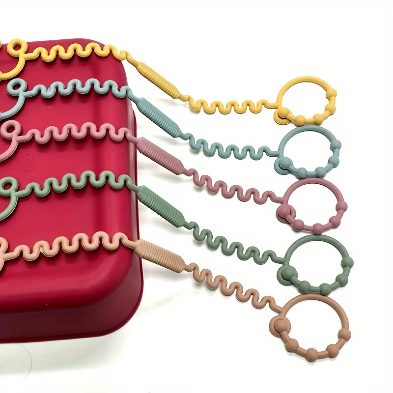 1/3/6PCS Silikon Schnuller Anti Drop Kette Baby Spielzeug Beißring Anti Drop Schnur Baby Schnuller anti Drop Kette – Detail 4