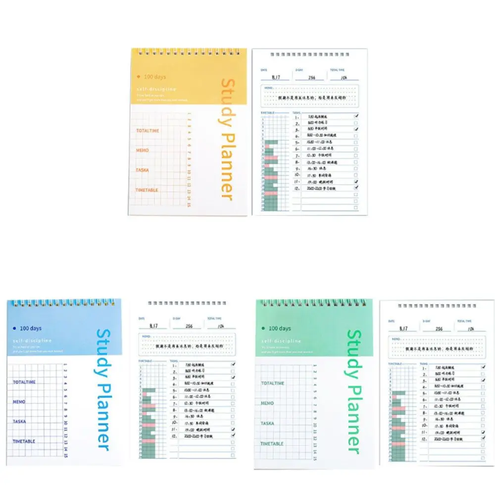 100 Days Daily Weekly Study Planner Notebook Journal Agenda Task Memo Diary Organizer Schedule School Stationary Office Supplies