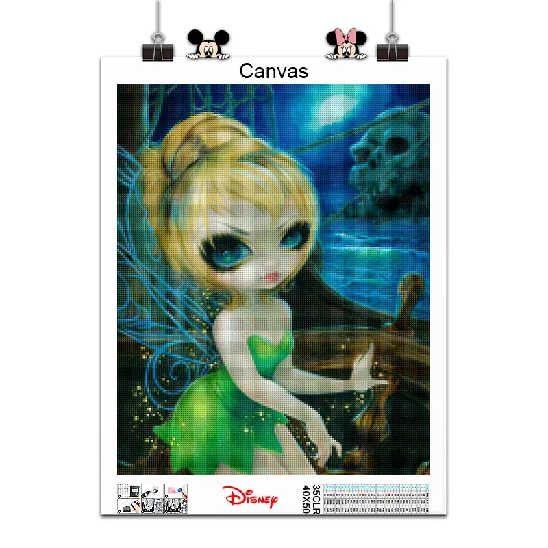 الماس 5D DIY الماس اللوحة ديزني الأميرة سنو وايت حورية البحر تينكر جرس كامل مربع ومستدير فسيفساء التطريز عبر غرزة