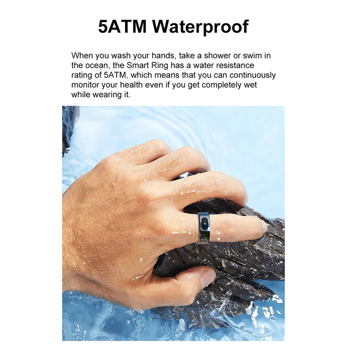 

M20K R08 Waterproof Smart Ring Unisex, Health Monitor with Touch Function, Smart Ring with Skin Temperature Measurement