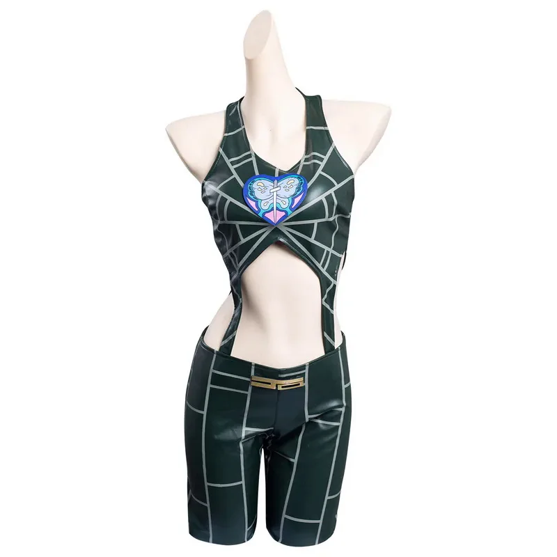 Anime JoJo Cosplay Bizarre Adventure Stone Ocean Jolyne Cujoh Wig jaket wanita kostum wanita Halloween karnaval kain penyamaran