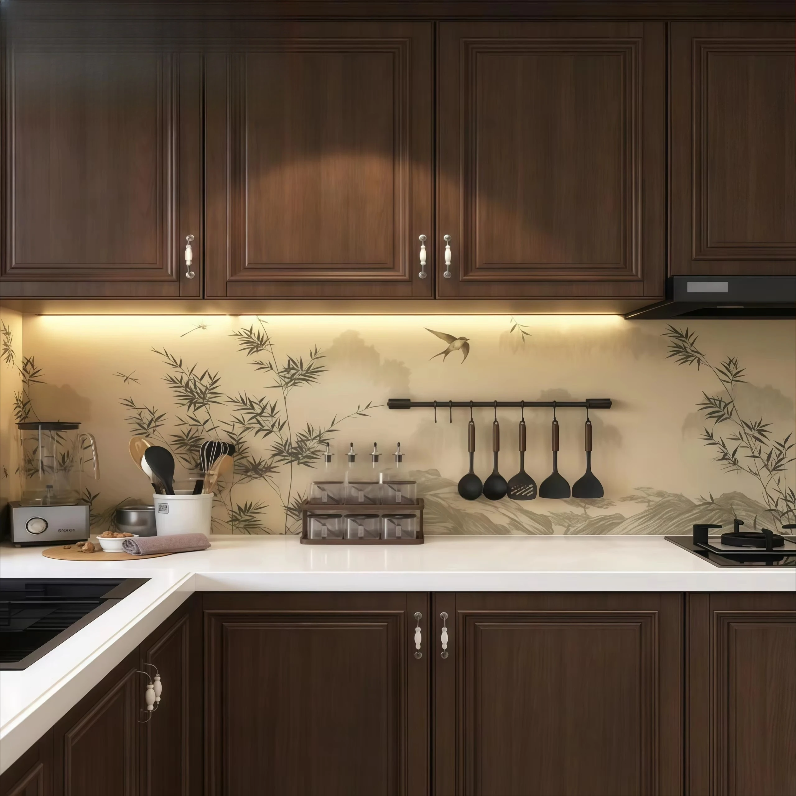 Luxury whole house customized kitchen with personalized wear-resistant board cabinets