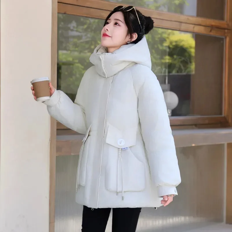 2024 Winter neue Schnee tragen Mantel Parkas Jacke Frauen Kapuze Parka dicke warme weibliche Puffer Jacken Student Mäntel Kleidung Outwear