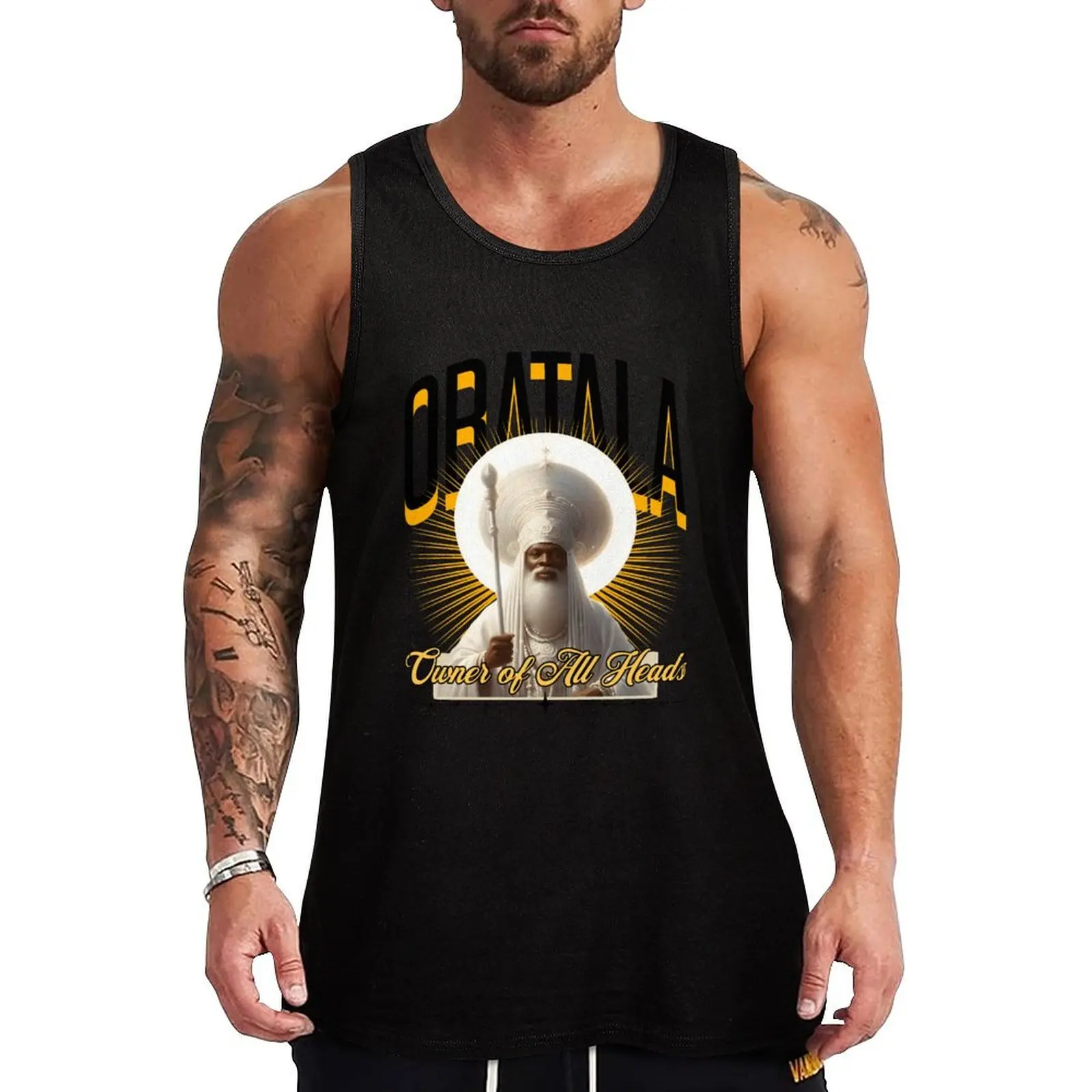 

Obatala: Owner of All Heads Tank Top Dry Fit Athletic Tank Top Sleeveless Gym Workout Shirt