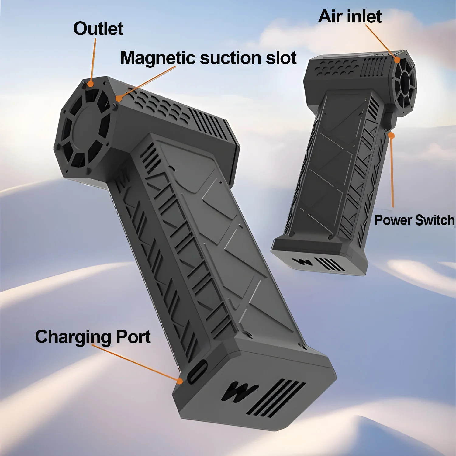 منفاخ هواء مضغوط أسود كهربائي قابل لإعادة الشحن، منفاخ هواء لاسلكي، هواء مضغوط لتنظيف لوحة مفاتيح الكمبيوتر