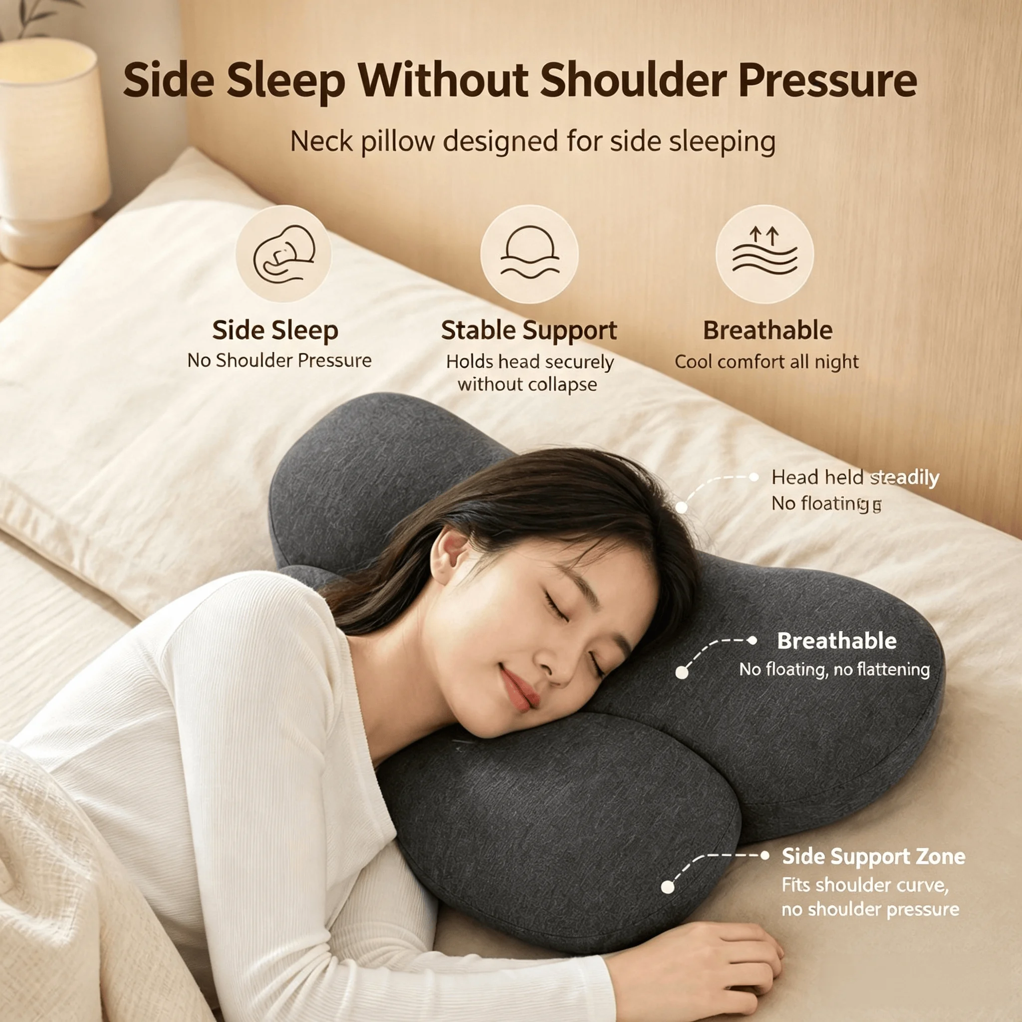 Ergonomic Memory Foam Cervical Pillow for Neck And Shoulder Support Comfortable Home Sleep Aid Pillow