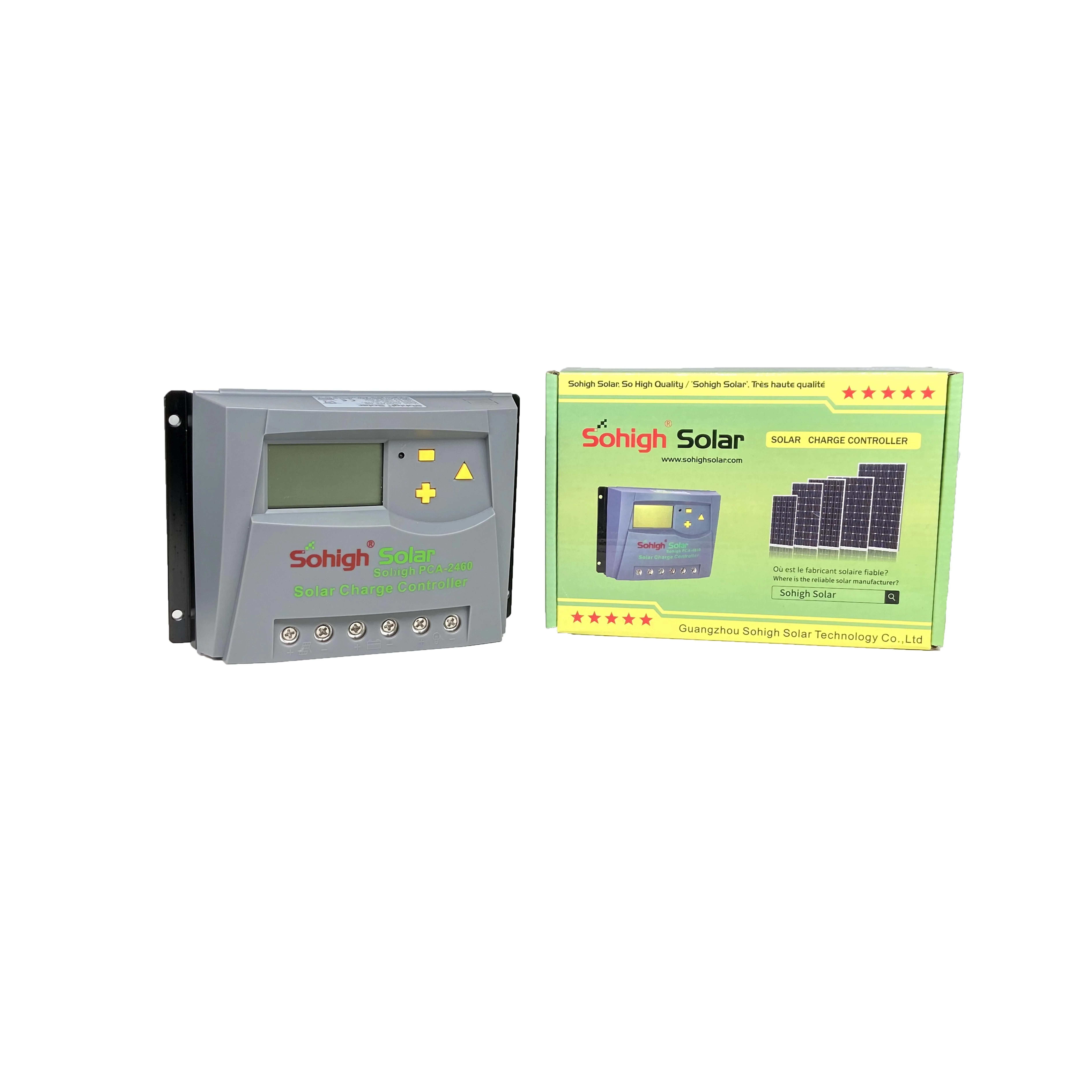 وحدة تحكم شحن شمسية هجينة ، وحدة تحكم بتيار مستمر ، شاحن لوحة ، ألياف زجاجية خارجية ، 60 أمبير ، 12 فولت ، 24 فولت