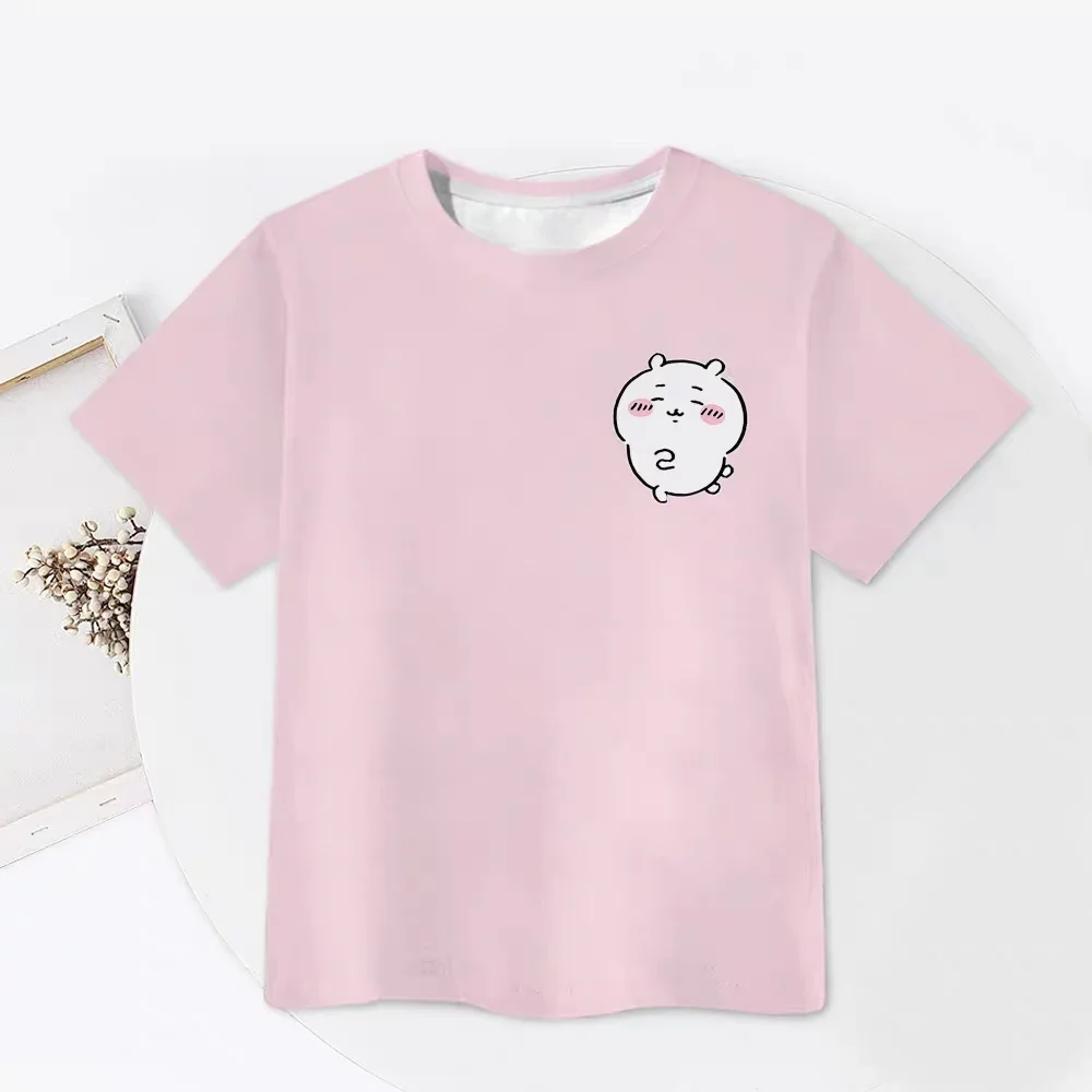 Chiikawa ist überall hier! Weiche, niedliche Cartoon-3D-Print-T-Shirts für Erwachsene Paare, Sportliche Freizeitkleidung, atmungsaktiv, kurze Ärmel, Familien-Matching – Detail 4