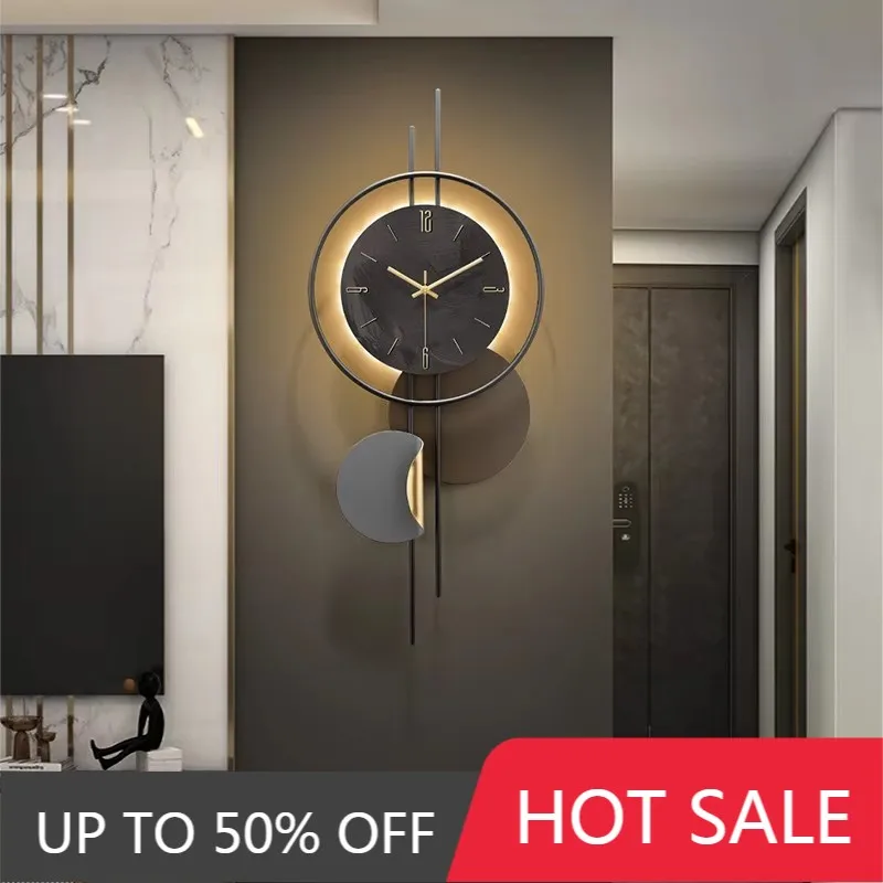 Living Room LED Wall Clock Modern Luxury Mute Number Clocks Interior Stylish Elegant Clock Nordic Large Wall Watch Room Decor