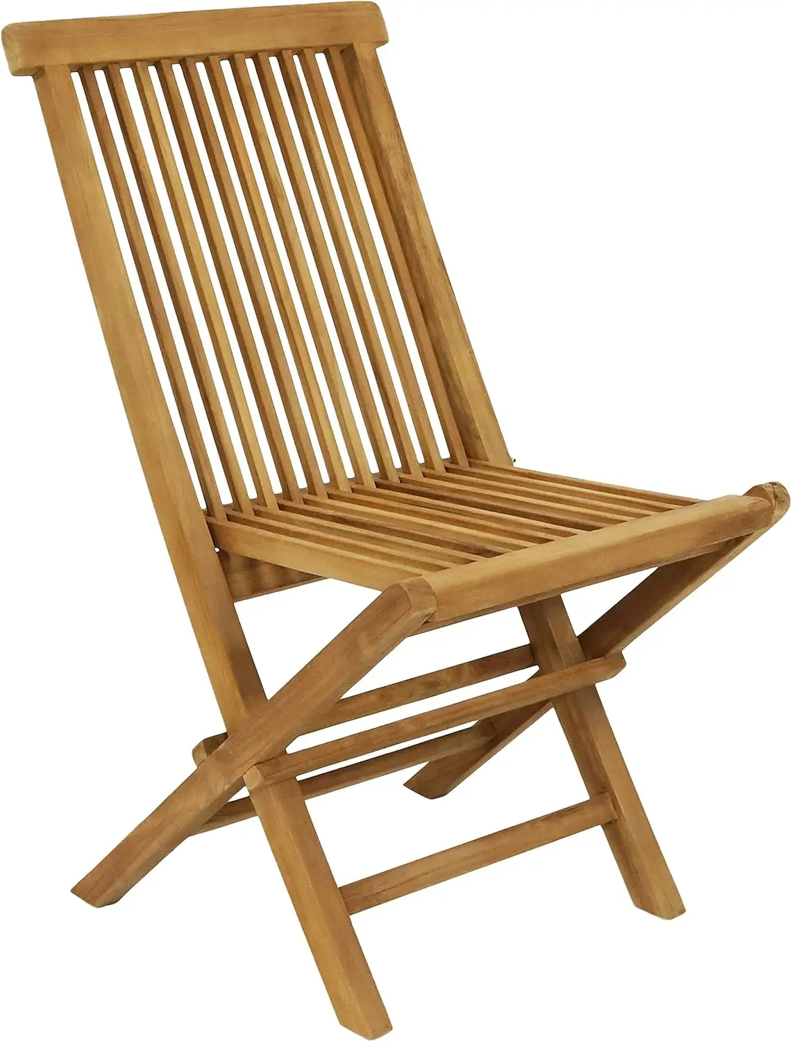 

Hyannis Solid Teak Outdoor Folding Dining Chairs - Light Wood Stain Finish - 1 Chair