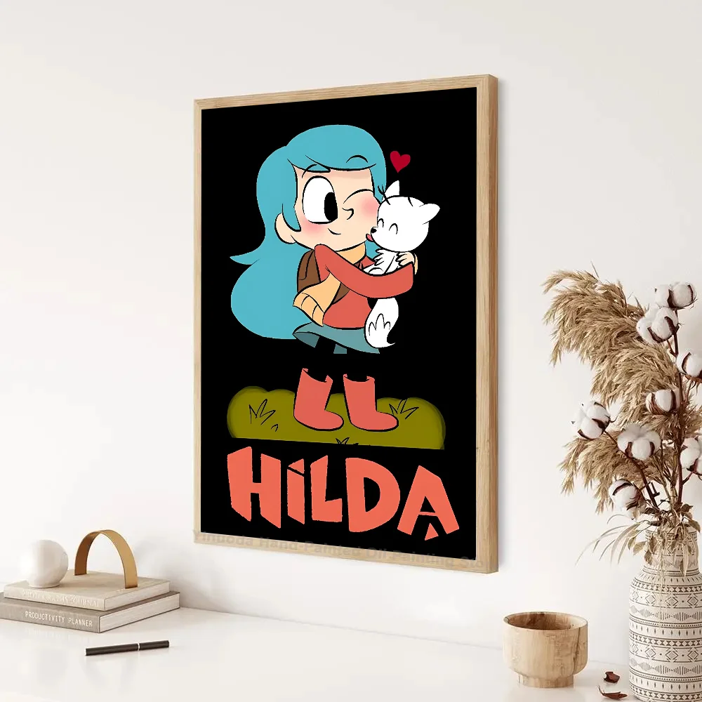 1PC H-Hilda Cartoon Girl Poster Paper Print Home Living Room Bedroom Entrance Bar Restaurant Cafe Art Painting Decoration