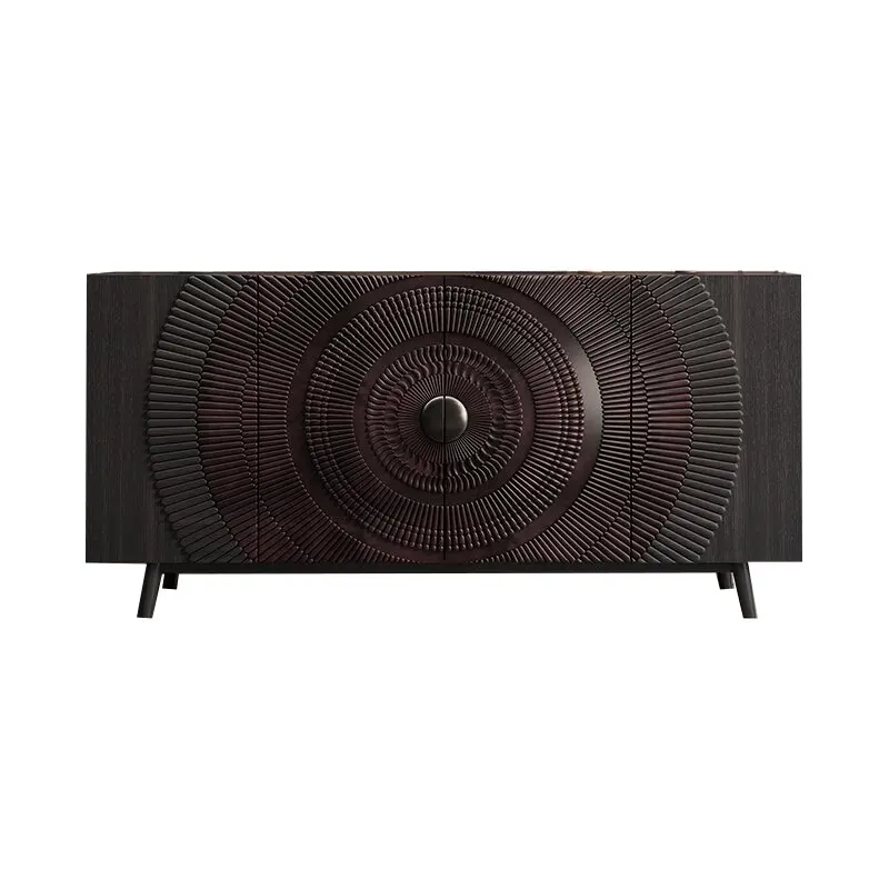 

cabinet light luxury high-end villa tenant foyer entrance solid wood retro locker decorative