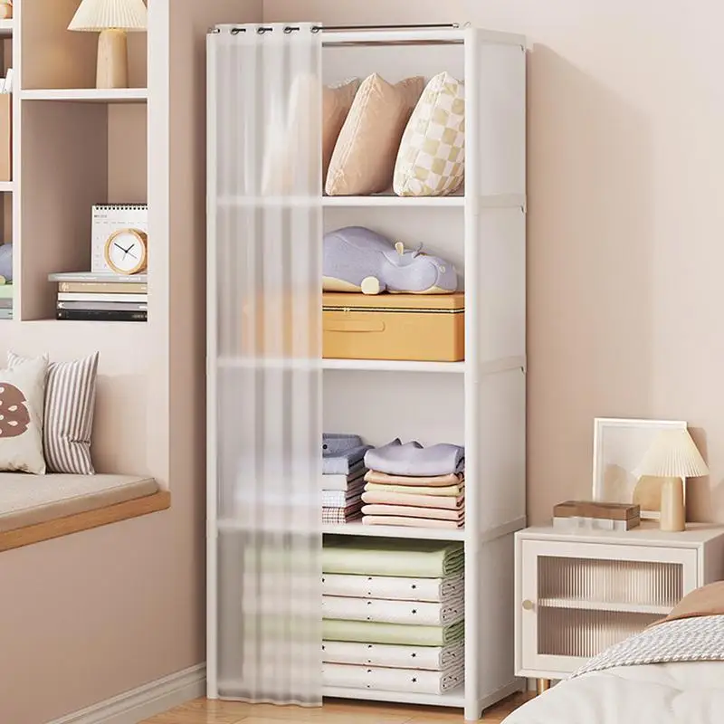 Dustproof Wardrobe High Capacity Partition Clothes Rack Closet Storage Organizer With Non-Woven Fabric Cover For Bedroom