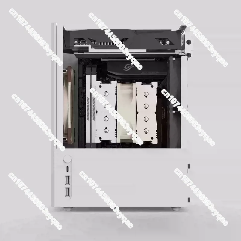 새로운 ITX 알루미늄 합금 타워 공랭식 휴대용 메쉬 데스크탑 컴퓨터 케이스 SFX 화이트 썸네일 2