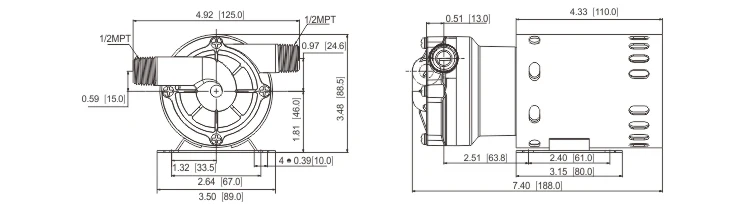 SEAFLO Mag Drive Pump 12V High Temperature Oil Circulation Pump Beer Pump for Coolant