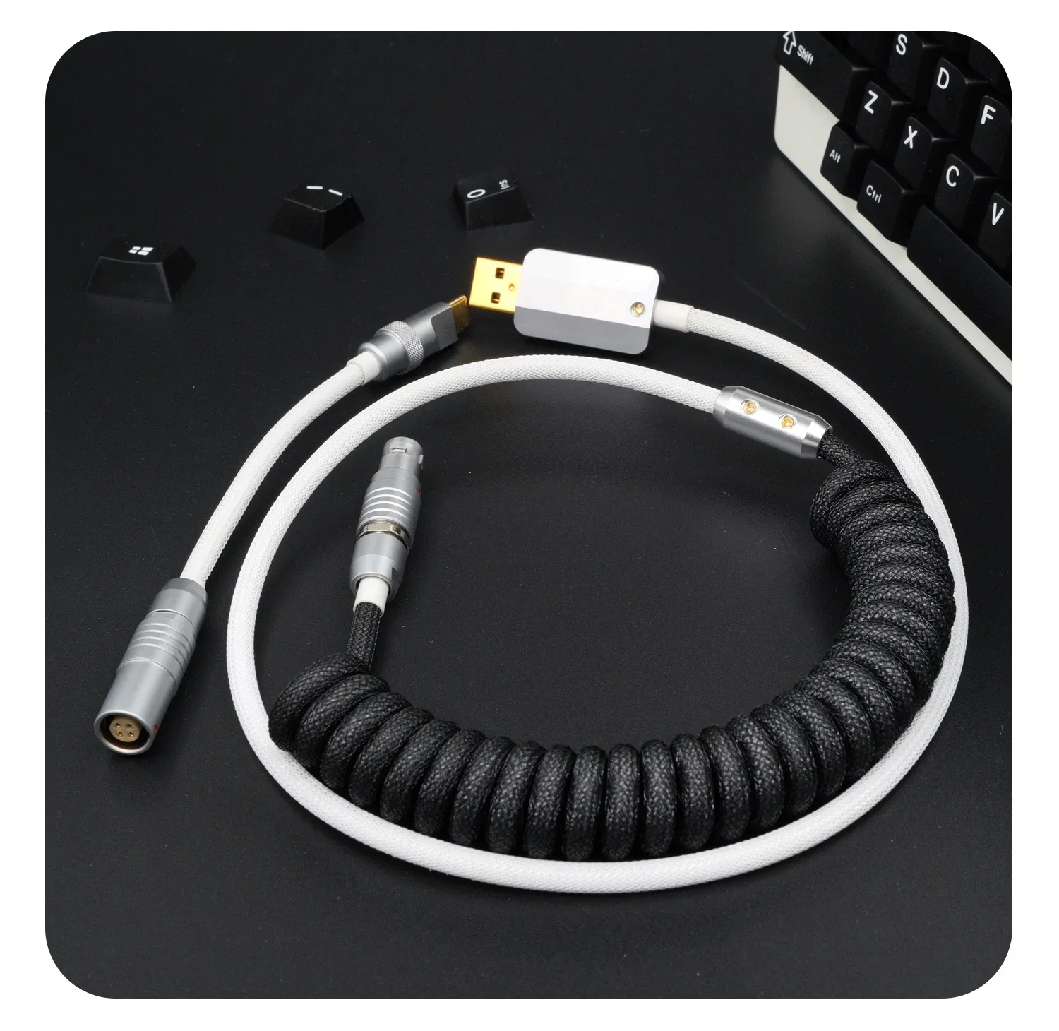 GeekCable Cstom Teclado Mecánico Línea de Datos GMK Tema SP Key Cap línea Simple Blanco y Negro