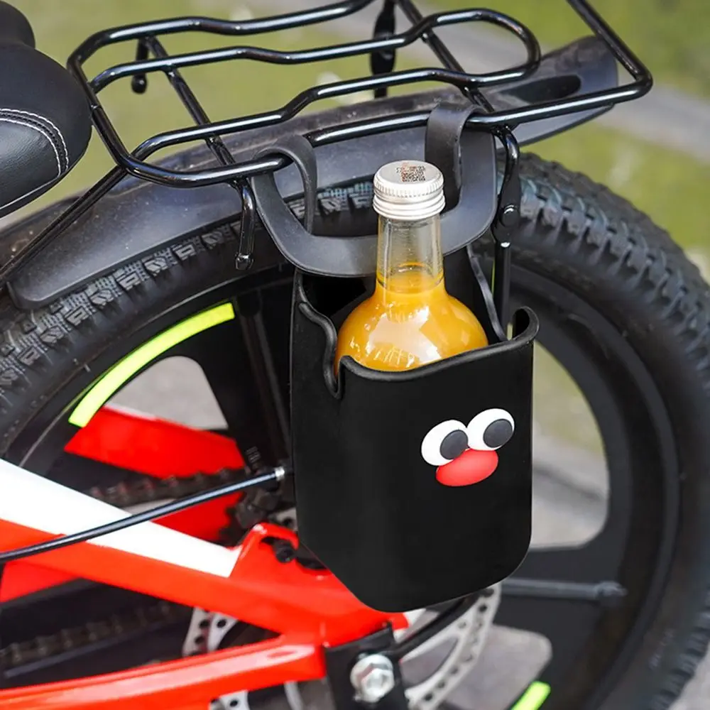 Simpatici portabicchieri in silicone di grande capacità portatile passeggino portabicchieri borsa portaoggetti per bottiglie sacchetti per bottiglie d'acqua con faccia di cartone animato