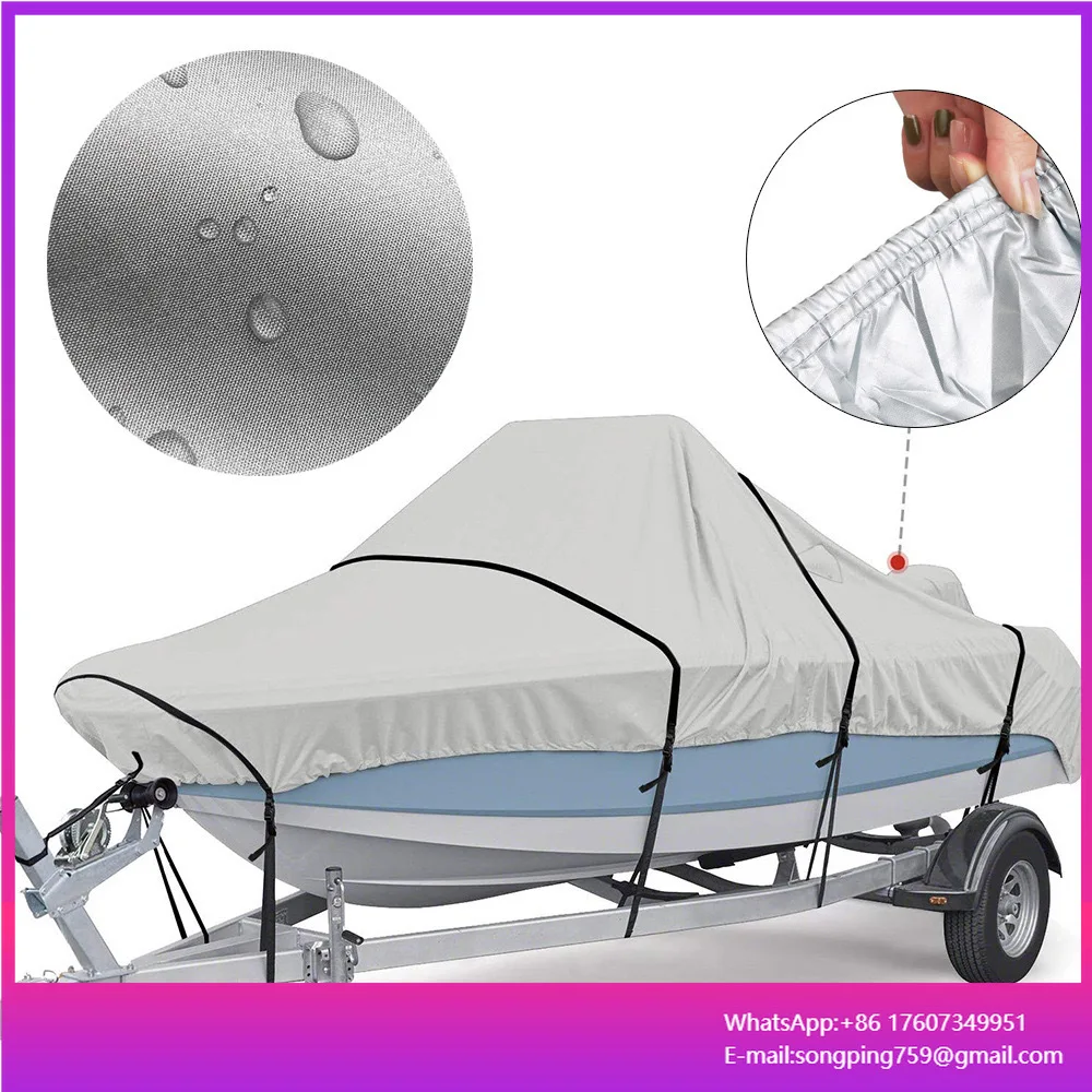 Waterproof Trailerable Runabout Boat Cover Fit V-hull Tri-hull Fishing Ski Pro-style Bass Boat Cover