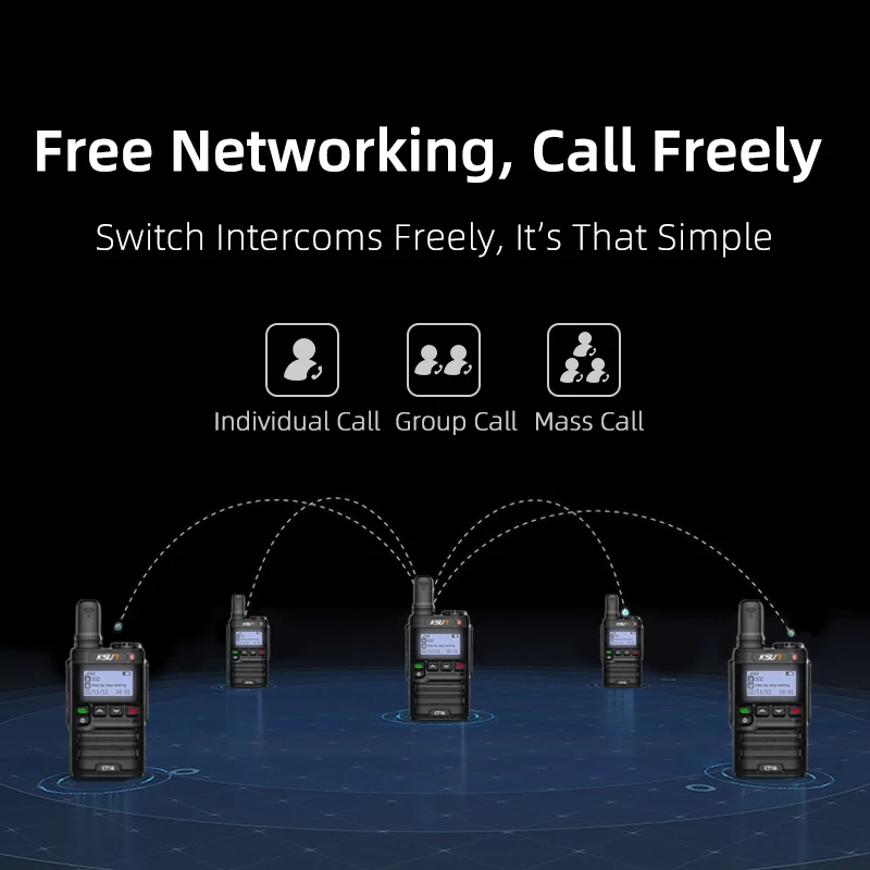 KSUN CT16 Globalptt Walki Talky 4g LTE POC Internet Radio 100 km A lungo raggio 5000 miglia Walkie Talkie con scheda SIM