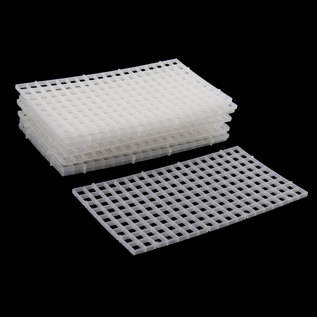 10 Pcs Aquarium Fish Tank Isolation Plate Divider Filter Patition Board Net Plastic Separation Divider Board Black Transparent