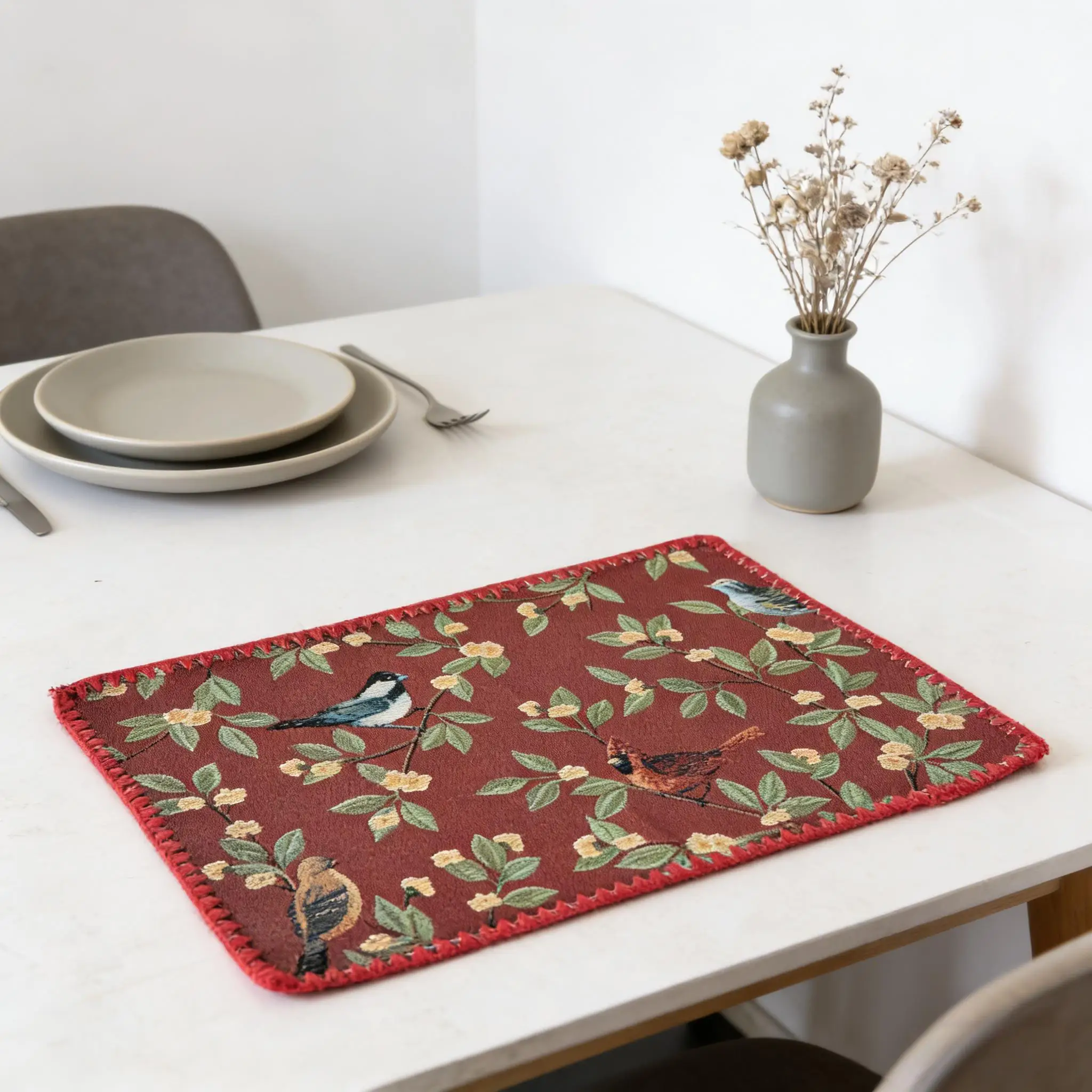 Washable & Reusable Placemats for Dining Table Cotton Linen Cloth Place Mats for Kitchen Tabletop Cotton Table mats 12 x 18 Inch