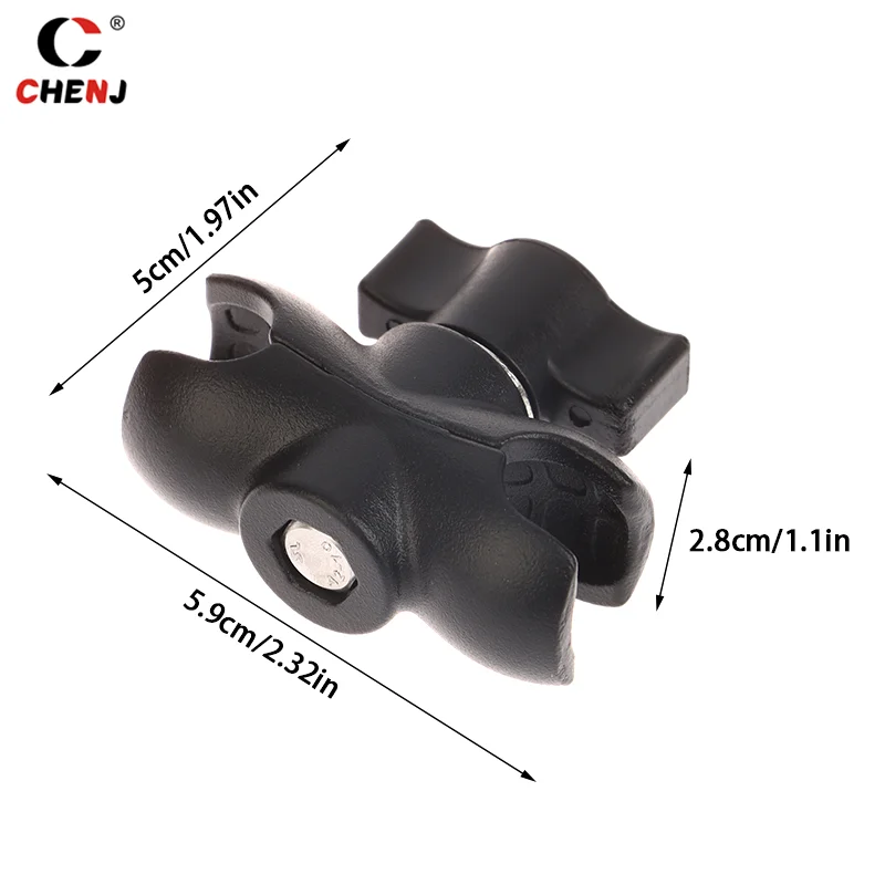 Alumínio Alloy Double Socket Arm, Ball Head Holder, Mount Clamp para bicicleta, motocicleta, câmera braço de extensão, 5.5cm