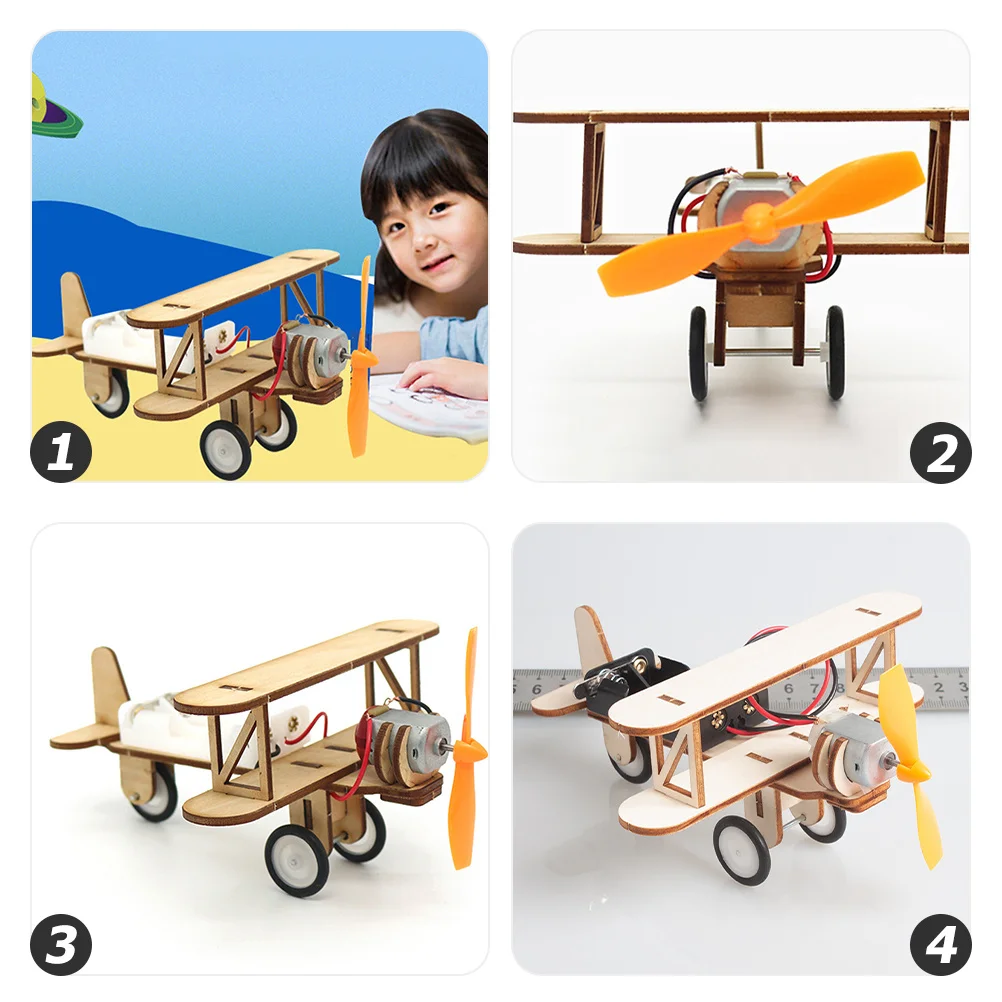 2 stücke Holz Diy Flugzeug Handgemachte Elektrische Für Kinder Montieren Puzzle Handwerk Holz Flugzeug Kits Haus Dekor Kits Erwachsene 3D