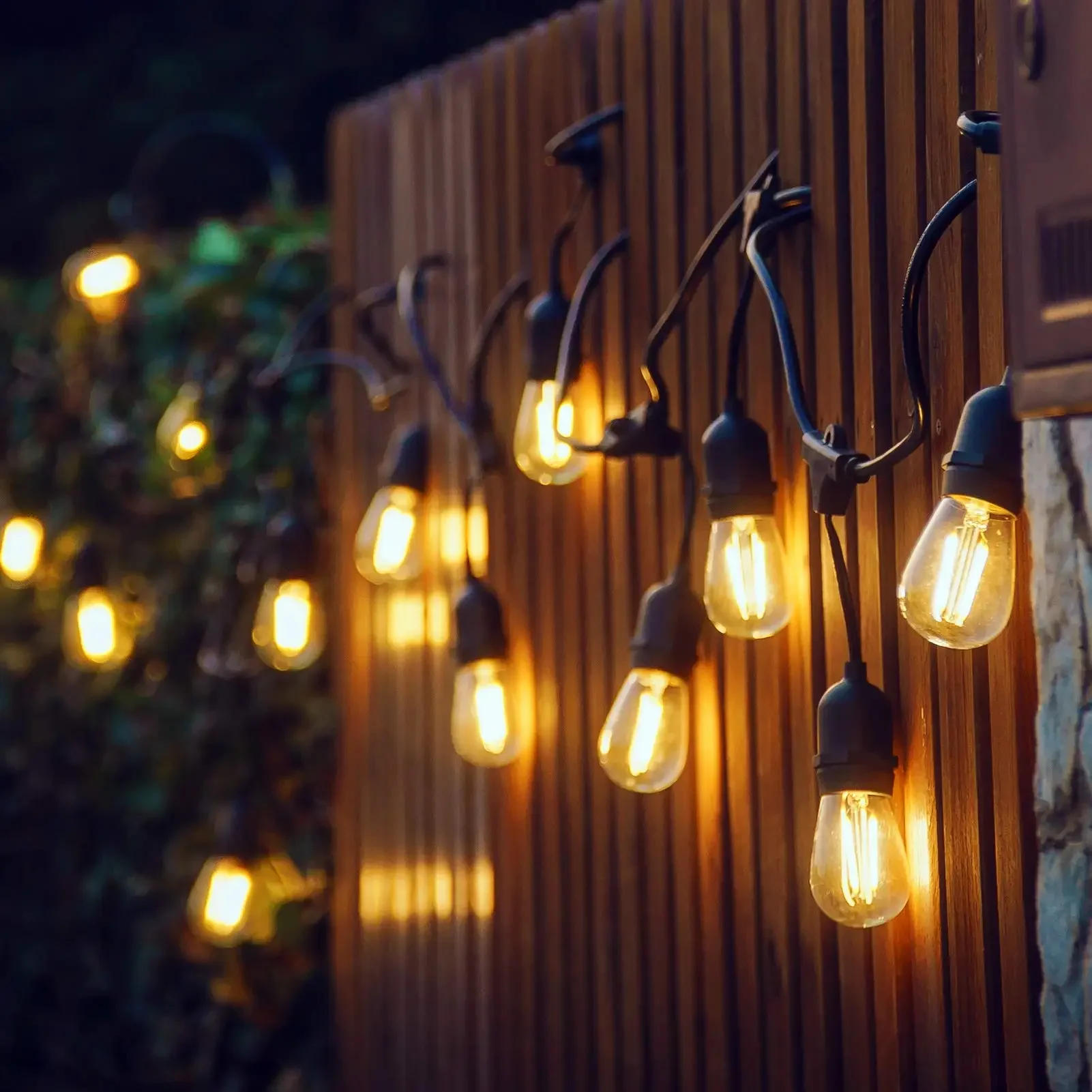 S14 Replacement LED Edison Light 2W Equivalent to 20W E27 Warm White 2700K Outdoor String Lights Vintage Clear LED Bulbs