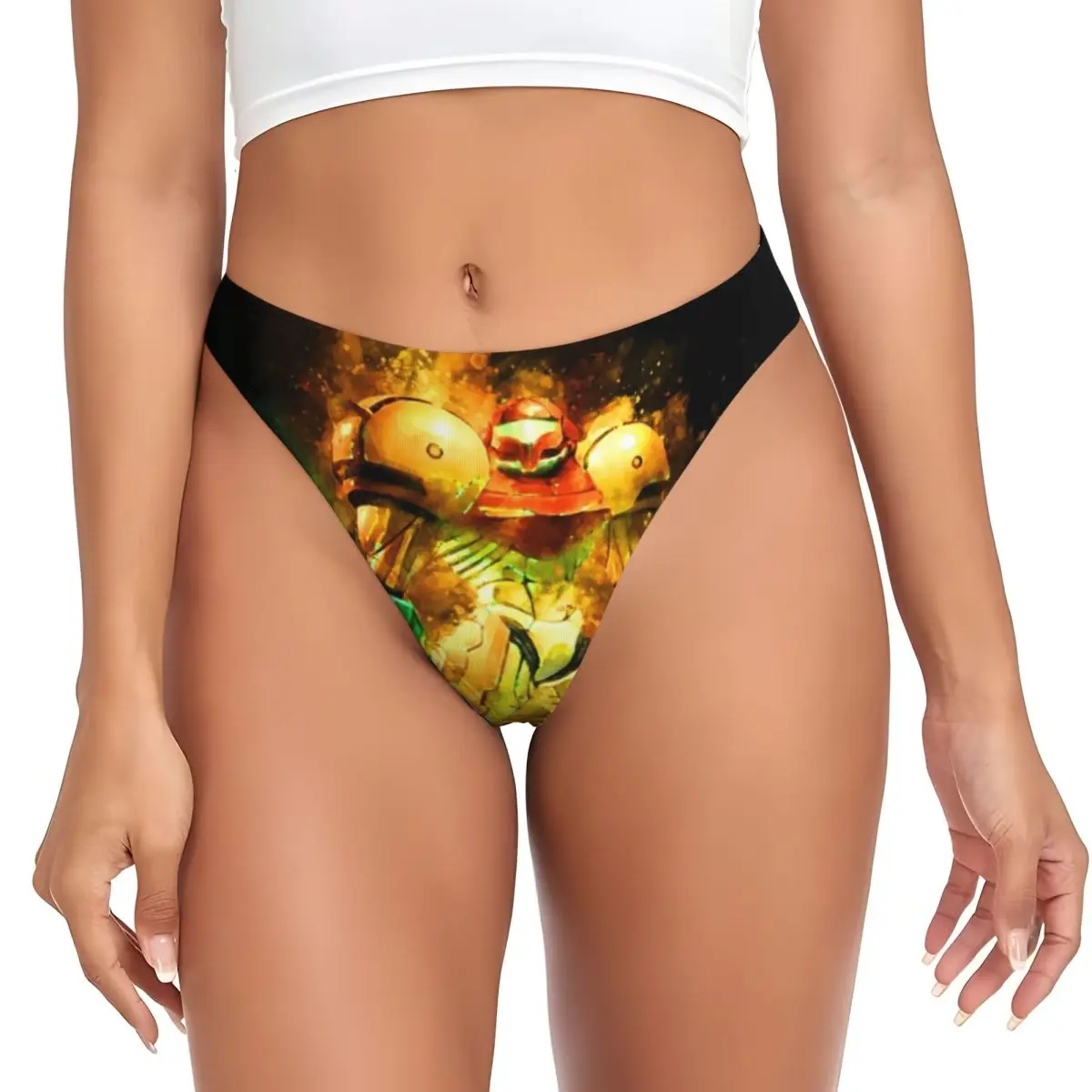 Custom Metroid Samus Aran Prime Hunter (3) G-string Panties Sexy Breathable Women Stretch Thongs Comfort Underwear