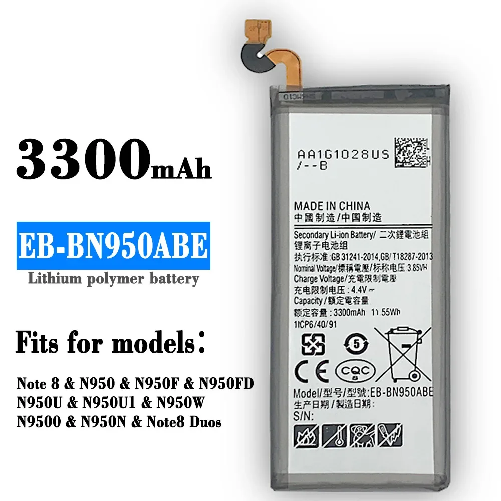 Replacement Phone Battery EB-BN950ABE For Samsung GALAXY Note 8 N950 N950F N950U N950N Mobile Phone Batteries 3300mAh