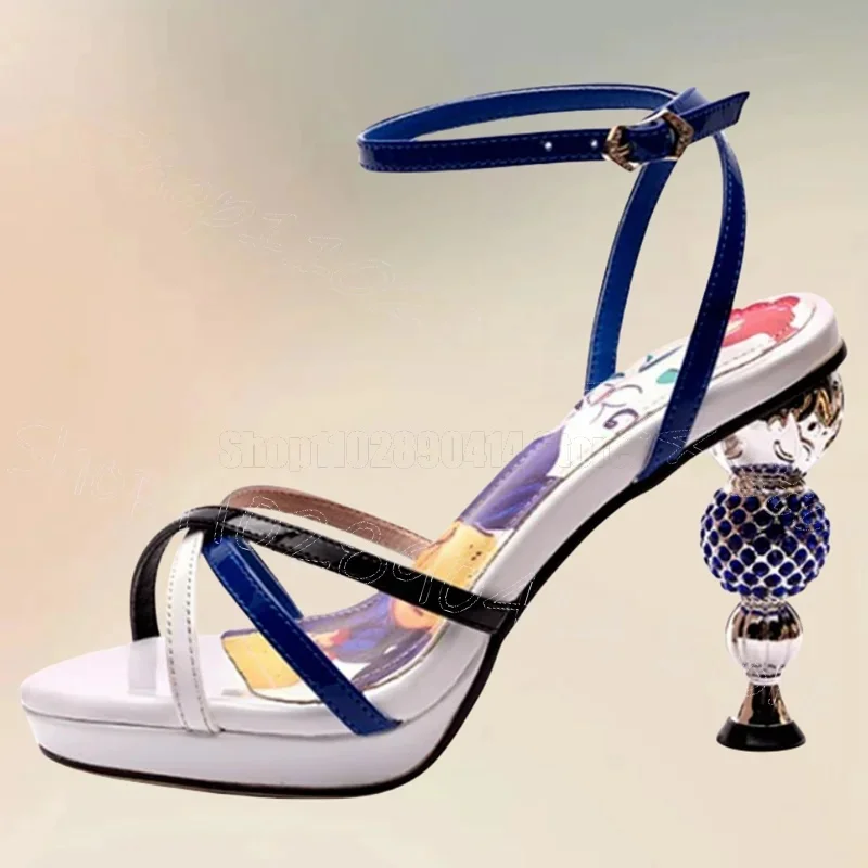 

Colorful Strappy Strange Style Heels Sandals Buckle Strap Women Shoes Open Toe Fashion Party Banquet 2026 Zapatos Para Mujere