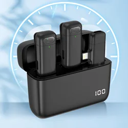 Micrófono Lavalier inalámbrico, estuche de carga, micrófono portátil, grabación de Audio y vídeo para iPhone, Android, Notebook, micrófono para juegos en vivo