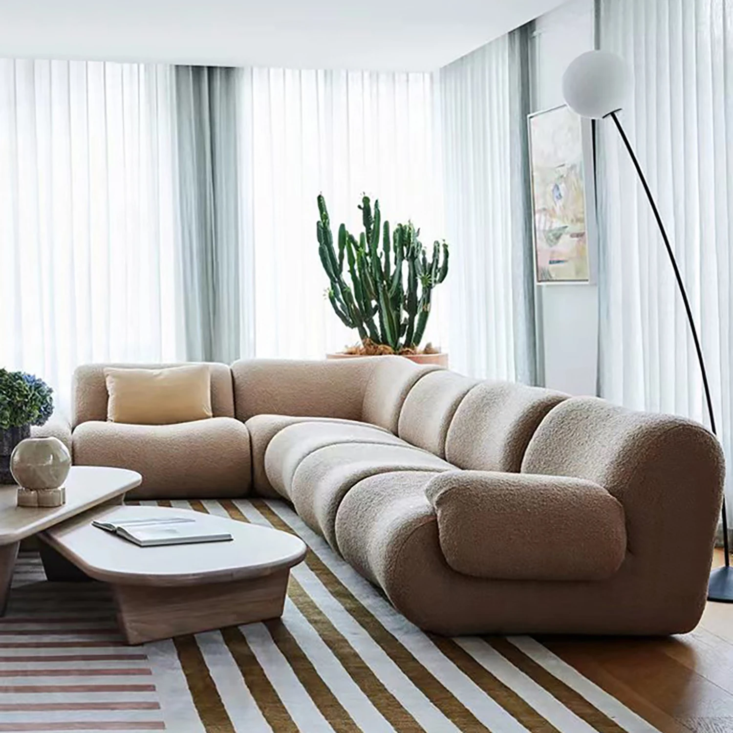 Italian Minimalist Home Furniture Modern Modular Sectional Sofas for Living Room Vacuum Compression Sofa for DIY Living Space