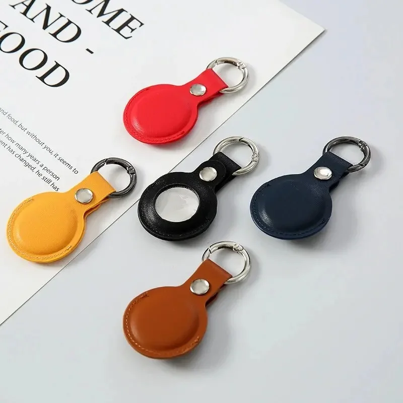 PU Leather Keychain for Apple Airtags Case Anti-scratch Bumper Shell Tracker Pocket Watch Cover Accessories - view 2