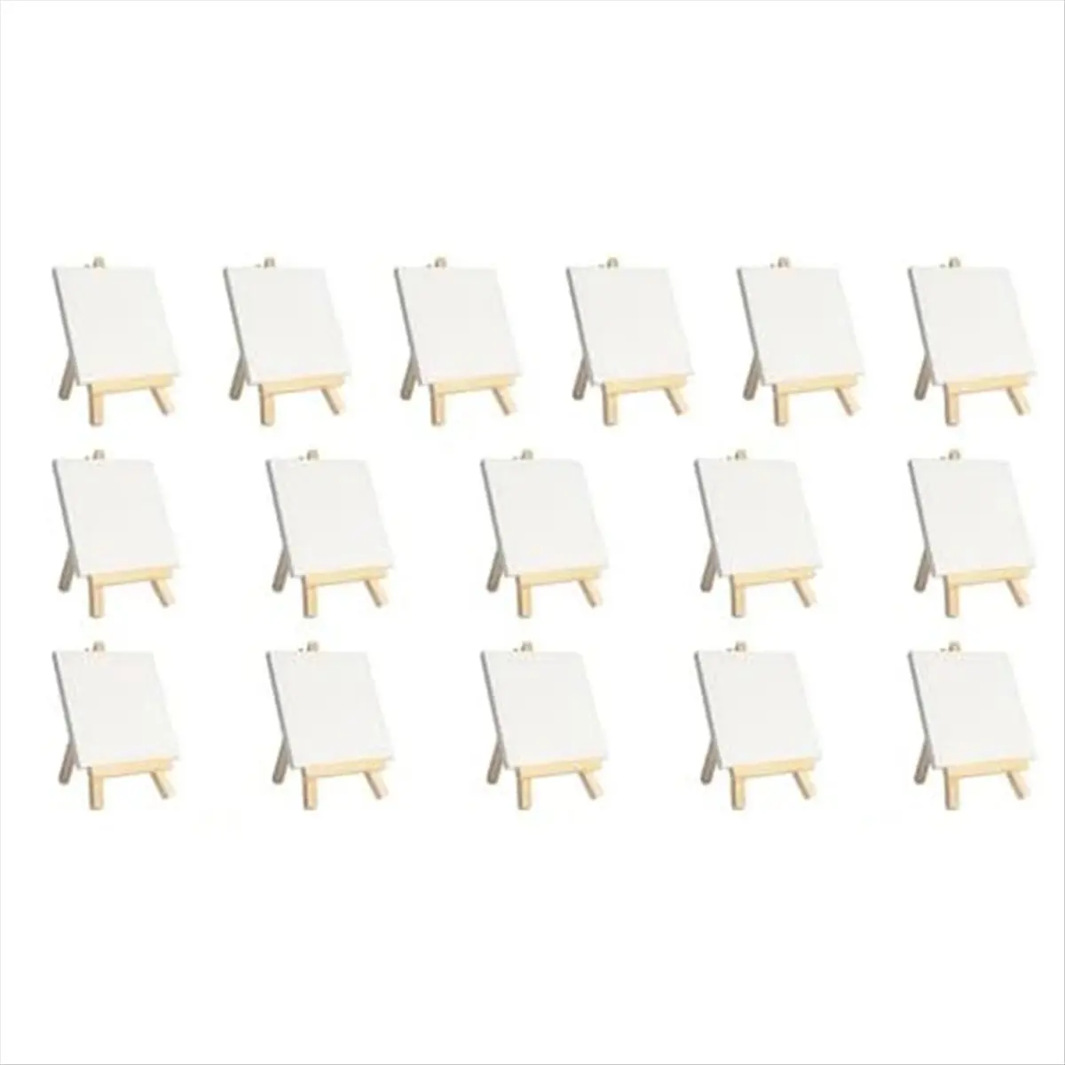 Compatible Mini Canvases with Easel Sets 16 Pack, Small Painting Canvas with Mini Easel 4 X 4 Inch Art Canvases Painting Kit