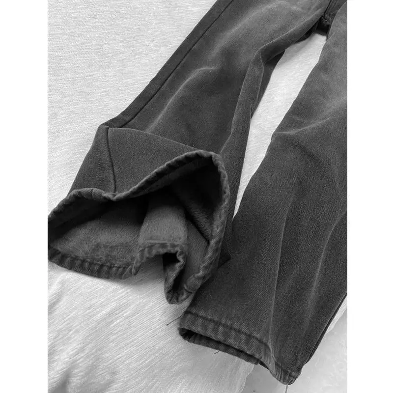 

Джинсы Femme, пышные женские брюки, прямые синие повседневные брюки в стиле ретро 2000-х годов, американская рваная женская одежда унисекс, базовая одежда