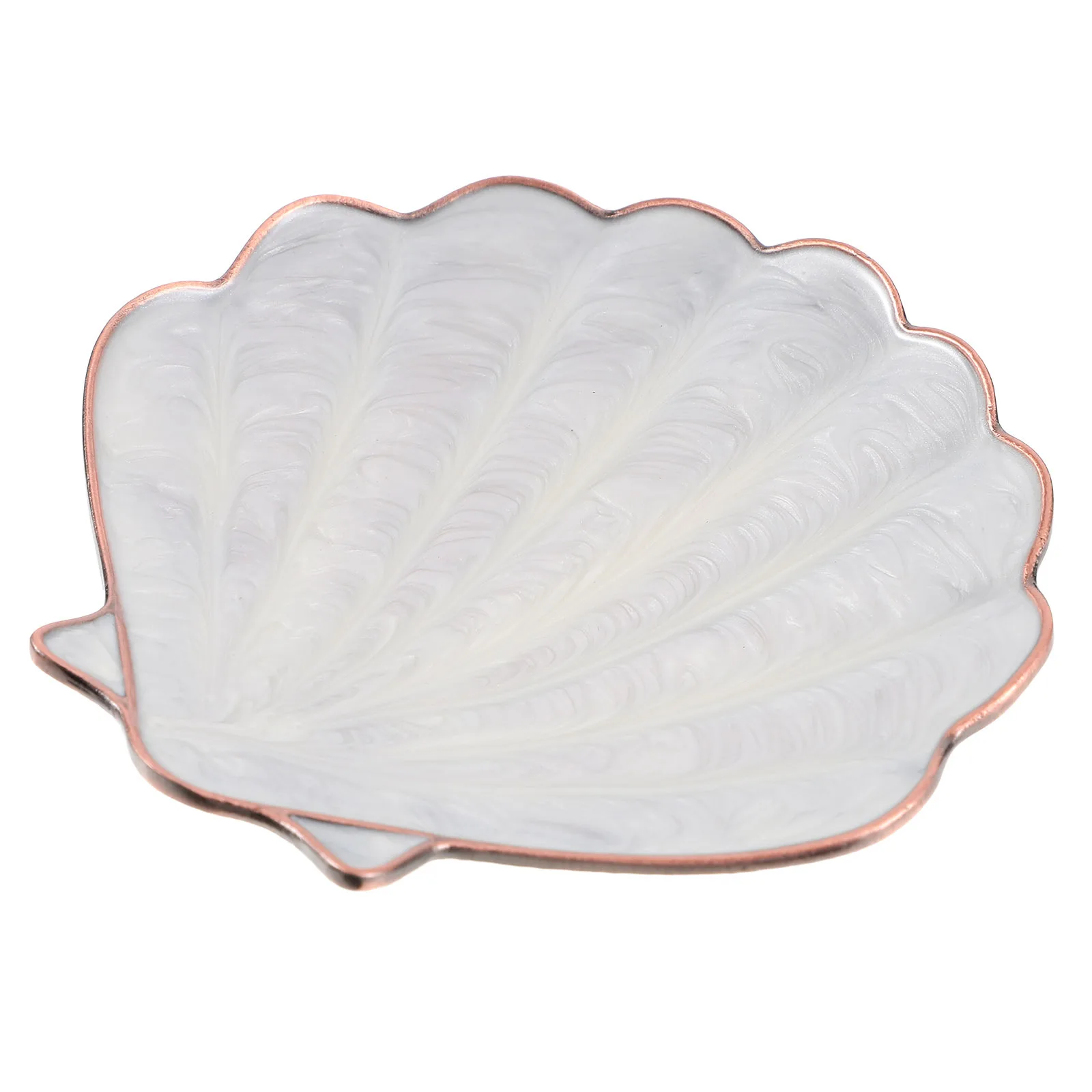 

Copper Alloy Jewelry Tray Shell Shape Decorative Storage Plate Desktop Organizer Ring Earring Necklace Display Dish
