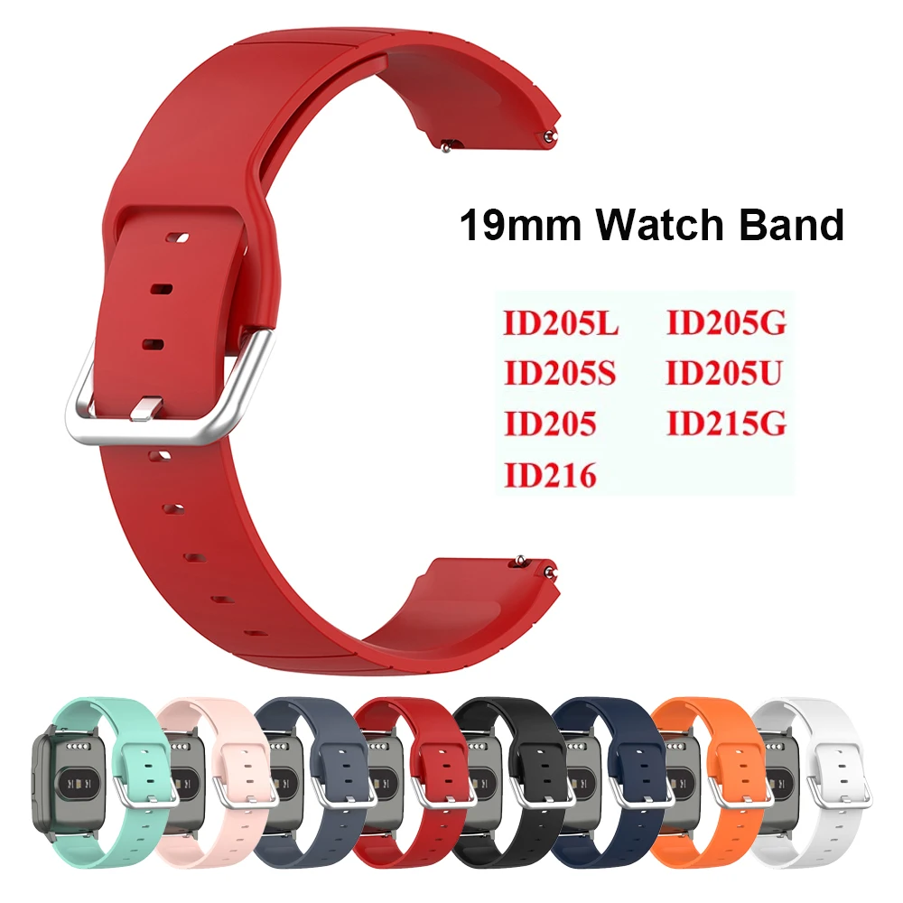 الرياضة حزام من البولي يوريثان ل 19 مللي متر Smartwatch حزام ID205L ID205 ID205G ID205U ID205S ID215G استبدال معصمه للنساء الرجال الأحمر