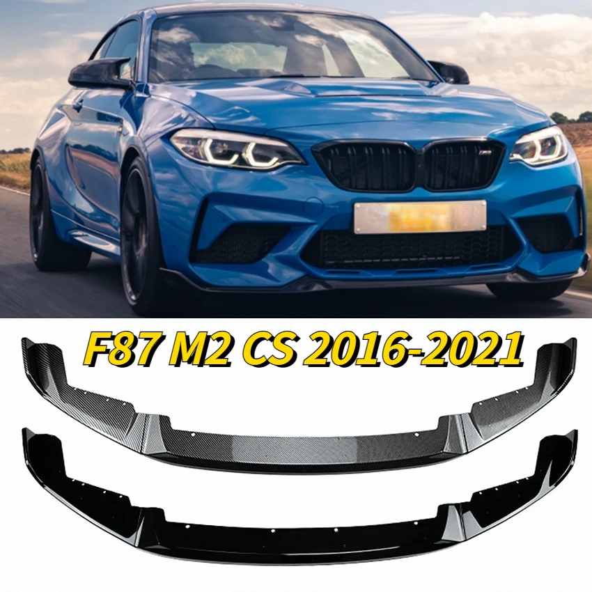 Car Front Bumper Lip Body Kit Spoiler Canard Splitter Diffuser For BMW 2 Series F87 M2 CS Model 2016 2017 2018 2019 2020 2021