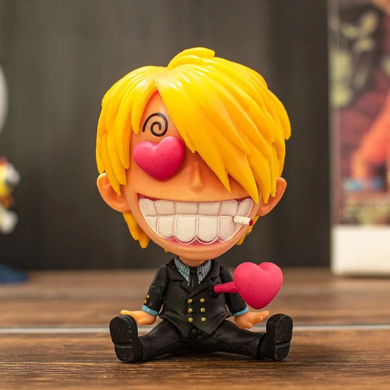 9CM Q Luffy Zoro Nami Anime One Piece Peripheral Sanji Robin Boa Hancock Ace Action Figure Toys Collection PVC Model Doll Gifts