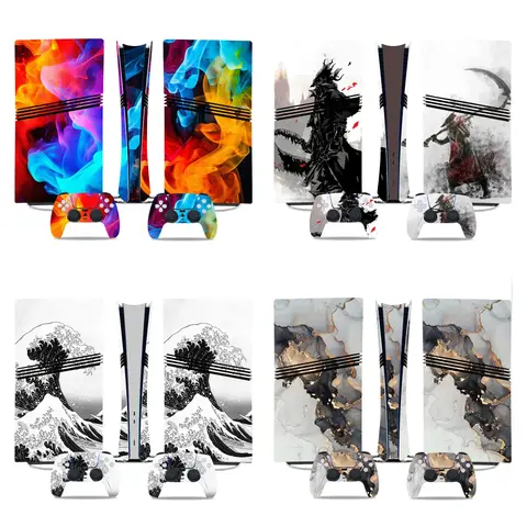 Skinnklistermärke Skyddande dekal Komplett set Wrap Cover för PS5 Pro Digitalkonsol och 2 Kontroller 10 best sales PS5 Digital Skin - №7