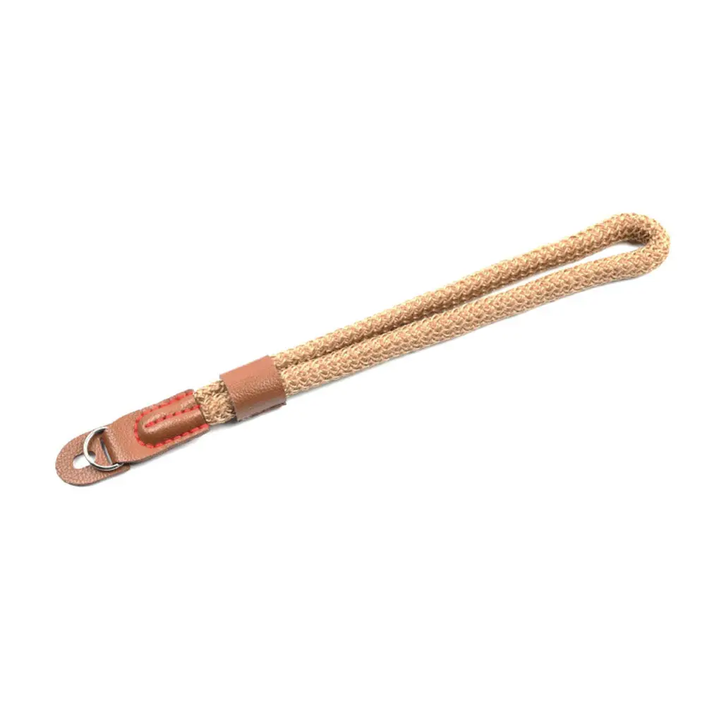 1Pcs Camera Wrist Band Cotton Rope PU Retro Minimalist Sweat Absorb Lightweight Compact Compatible with Interchangeable