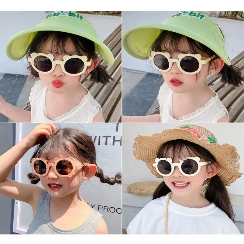 

Plastic Children'S Sunglasses Fashion Shades UV400 Round Frame Sunglasses Sun Protection Little Bear Sunglasses for Boy & Girl