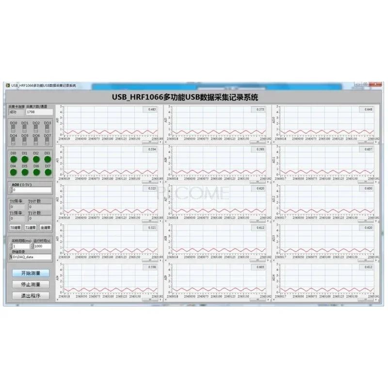 USB DAQ لوحة الحصول على البيانات متعددة الوظائف التناظرية 15AD 1DA 8DI 8DO 2 عداد التردد LabVIEW C #   اكسيل